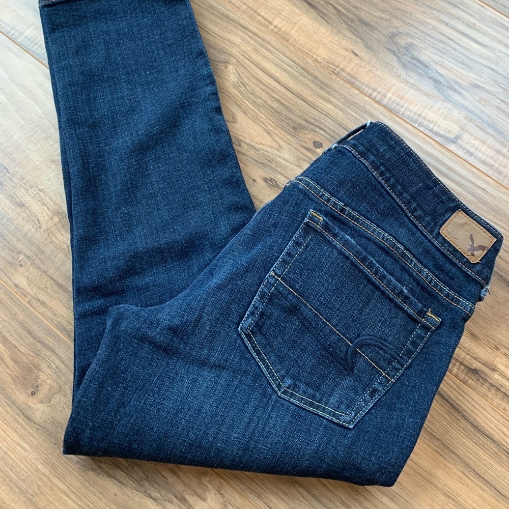 American Eagle Blue Denim Capris